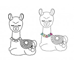 Stickdatei - Lama 1 Line Art